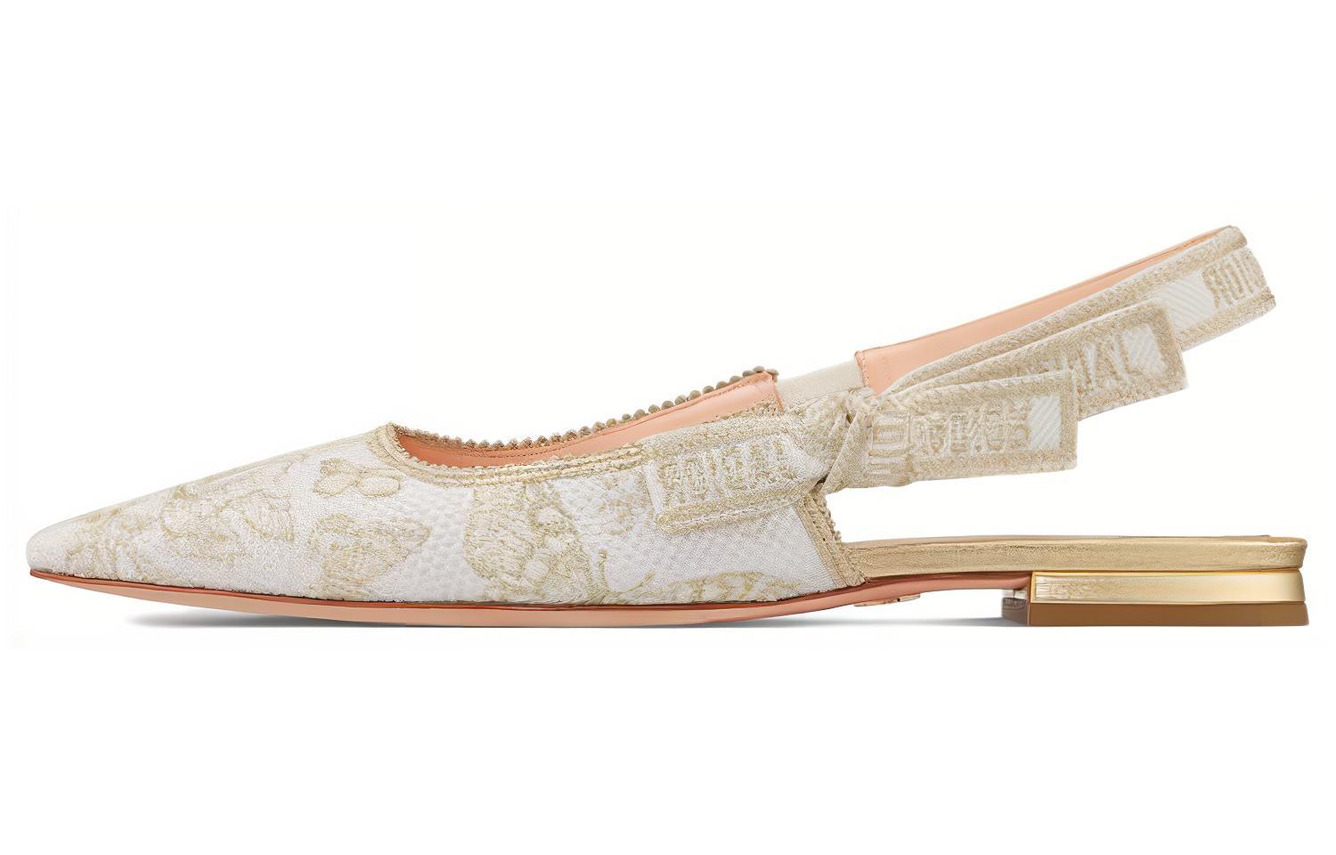 Buy DIOR 迪奧 尖頭套足平跟 休閒單鞋 女款 米色