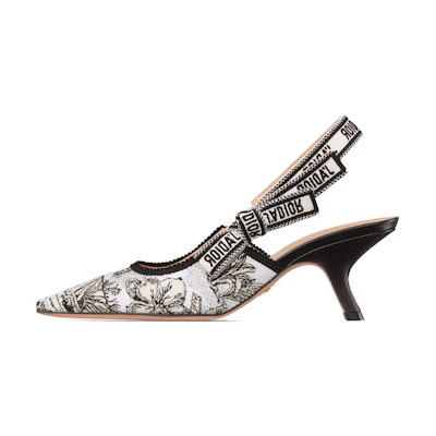 (W) Dior Pointed Toe Slip-On Stiletto 'Black and White'