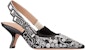 (W) Dior Kasut Runcing Stiletto Mules 'Hitam dan Putih' KCV024JHC_S17X