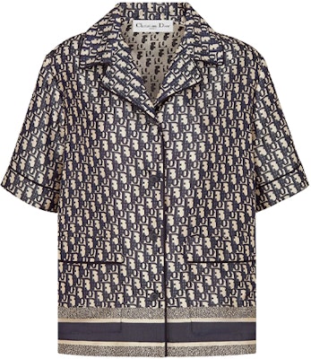 (W) DIOR Kemeja Pendek Sutra Twill Navy Blue. 121V46A6608-X5803 Order (W) DIOR Kemeja Pendek Sutra Twill Navy Blue. 121V46A6608-X5803