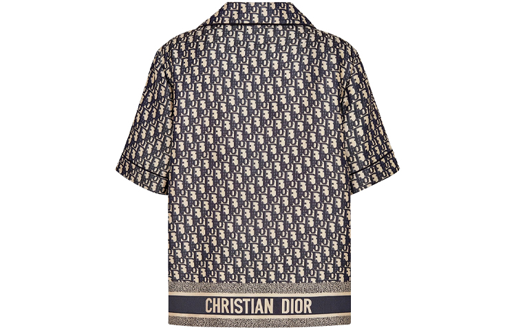 Lookbook (W) DIOR Kemeja Pendek Sutra Twill Navy Blue. 121V46A6608-X5803