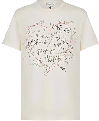 (Women) DIOR Quarter Collection Heart & Letter Graffiti Tee Off-White 053T03AA461-X0200 Buy (Women) DIOR Quarter Collection Heart & Letter Graffiti Tee Off-White 053T03AA461-X0200