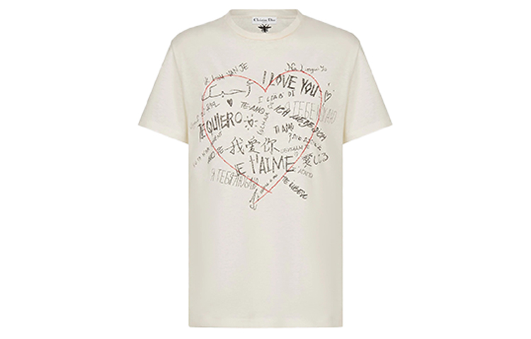 (Women) DIOR Quarter Collection Heart & Letter Graffiti Tee Off-White 053T03AA461-X0200 圖 2