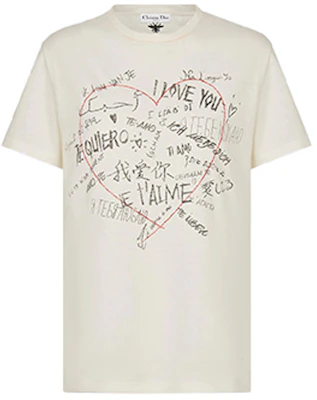 (Women) DIOR Quarter Collection Heart & Letter Graffiti Tee Off-White 053T03AA461-X0200 Order (Women) DIOR Quarter Collection Heart & Letter Graffiti Tee Off-White 053T03AA461-X0200