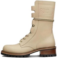(Women) Dior Quest Leather Round Toe Chunky Heel Lace-Up Ankle Boots 'Beige' KDI668VEA_S16T (Women) Dior Quest Leather Round Toe Chunky Heel Lace-Up Ankle Boots 'Beige' KDI668VEA_S16T