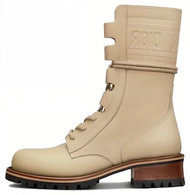 (Women) Dior Quest Leather Round Toe Chunky Heel Lace-Up Ankle Boots 'Beige' KDI668VEA_S16T Buy (Women) Dior Quest Leather Round Toe Chunky Heel Lace-Up Ankle Boots 'Beige' KDI668VEA_S16T