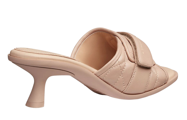 (W) Dior Quilted Plaid Calfskin Sandals 'Nude' 圖 3