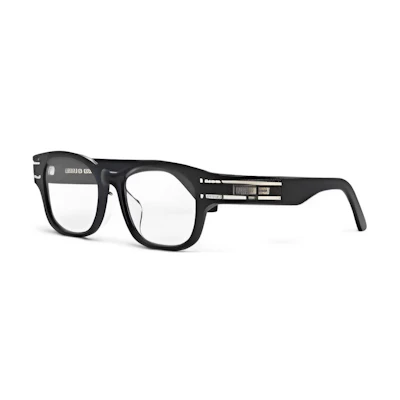 (Women) DIOR Rectangle Optical Glasses for Women - Black with Logo Temples. DIORSIGNATUREO S1F 1000