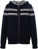 (Women) DIOR Reversible Oblique Print Hoodie Jacket in Navy Blue 054G12AM055-X5820 (Women) DIOR Reversible Oblique Print Hoodie Jacket in Navy Blue 054G12AM055-X5820