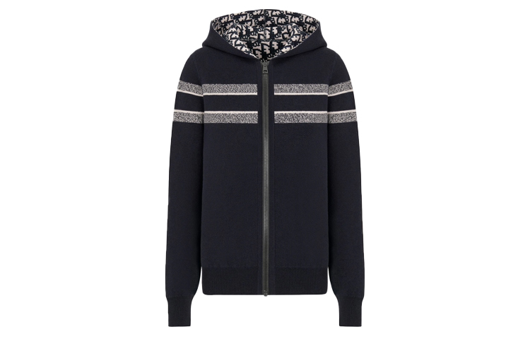 Order (W) DIOR 海軍藍雙面Oblique圖案連帽外套 054G12AM055-X5820