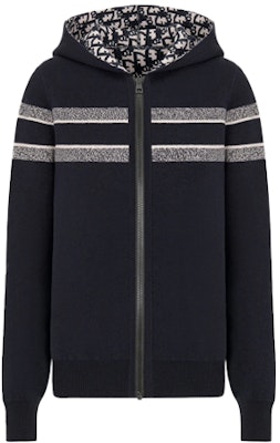 (Women) DIOR Reversible Oblique Print Hoodie Jacket in Navy Blue 054G12AM055-X5820 Order (Women) DIOR Reversible Oblique Print Hoodie Jacket in Navy Blue 054G12AM055-X5820