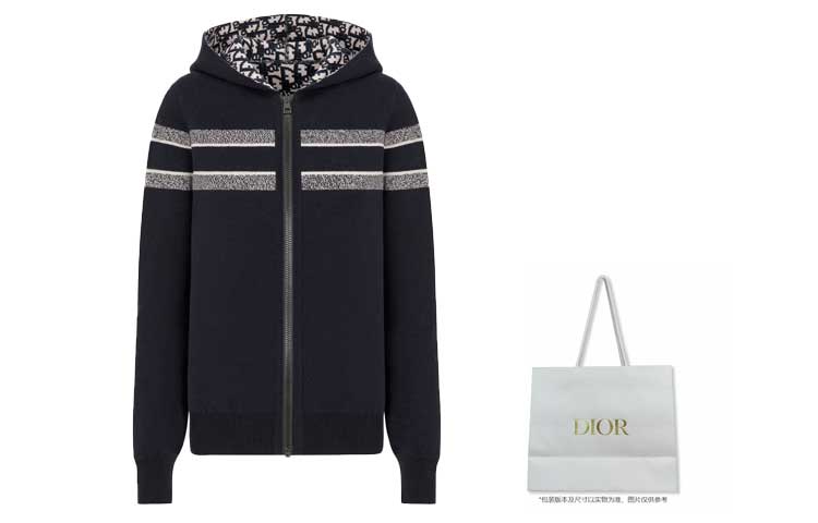 Details for (W) DIOR 海軍藍雙面Oblique圖案連帽外套 054G12AM055-X5820