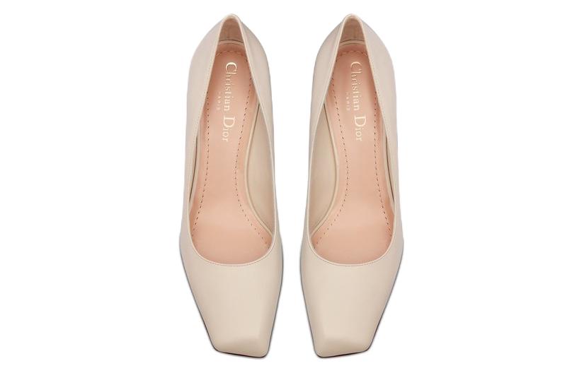 Shop (W) Dior Rhodes Kulit Anak Sapi Tumit Tinggi 'Putih' KDP925VEA_S03W