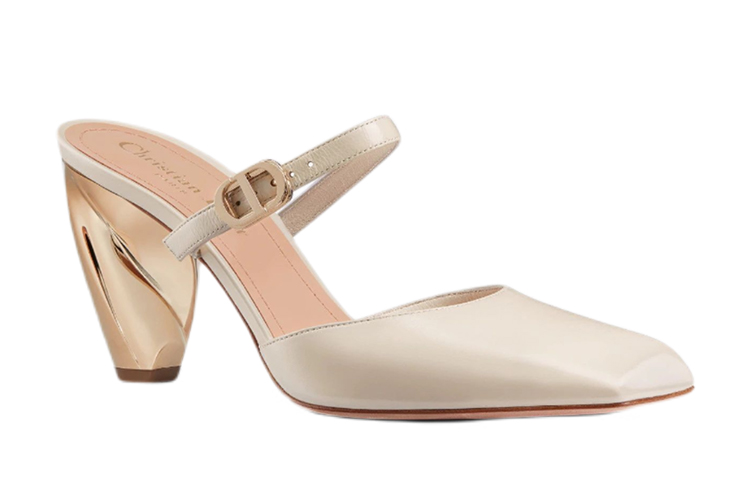 Order (W) Dior Rhodes Mule 'Kulit Putih dan Gesper' KDP924VEA_S03W