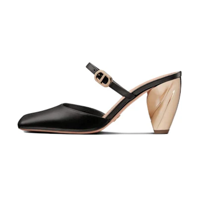 (W) Dior Rhodes Slide 'Black Calfskin Buckle'