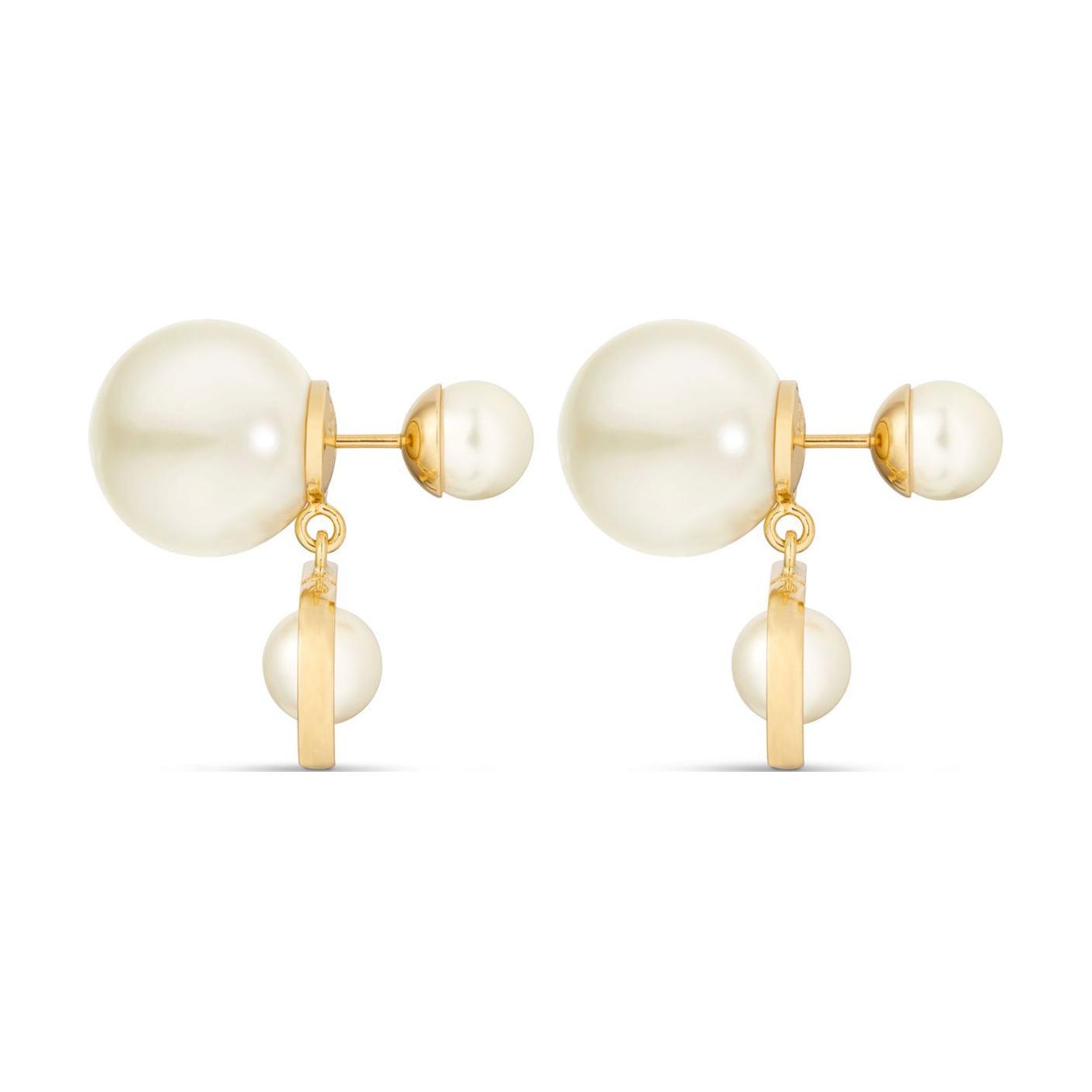 Order (Women) DIOR Ribales Letter Design Brass Earrings for Women - Gold. POIZON240621875