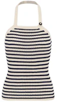 Order (W) 迪奧 Riviera FW24 條紋撞色鈕扣針織背心 女款 白色 444T13AM779-X0853