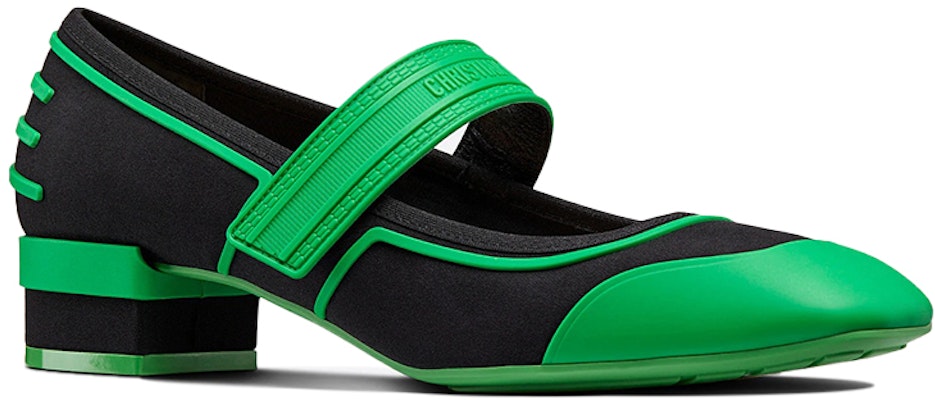 (W) Dior Roller Hak Rendah 'Black Green Ballet' KCB732NER_S57X Order (W) Dior Roller Hak Rendah 'Black Green Ballet' KCB732NER_S57X