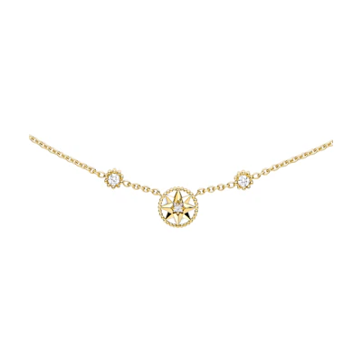 (Women) DIOR Rose Compass Necklace 18K Yellow Gold Diamond Mother-of-Pearl . JRDV95167-0000