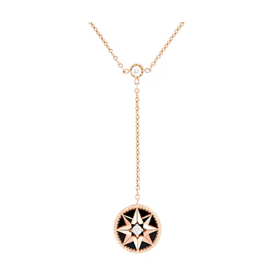 (Women) DIOR Rose des Vents Rose Gold Pendant Necklace for Women. JRDV95205