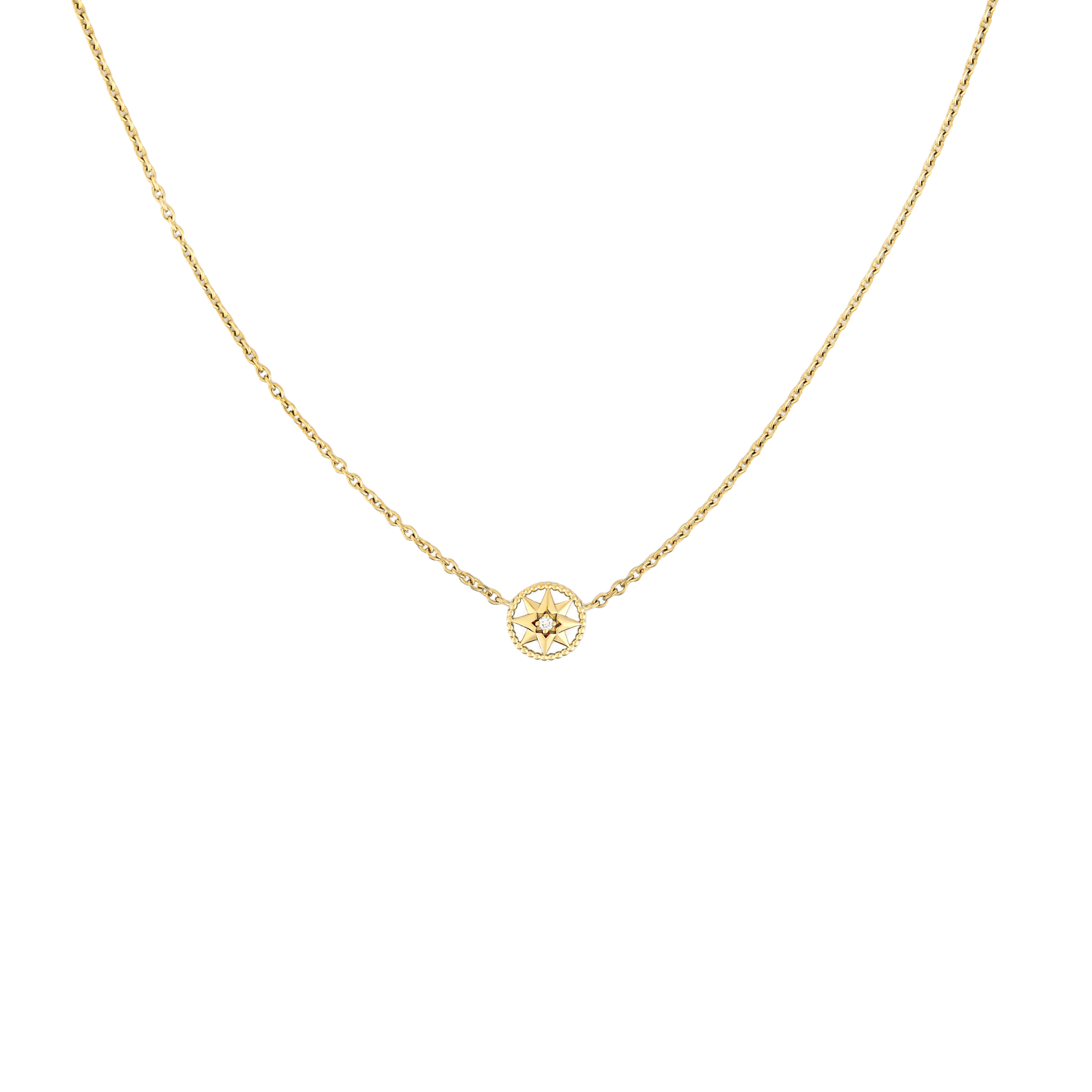 (Women) DIOR Rose des Vents XS Gold Diamond Necklace for Women. JRDV95137-0000