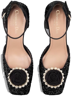 (Women) Dior Rose Leather Square-Toe Comfort Block High Heels 'Black' KCV159CST_S05X Purchase (Women) Dior Rose Leather Square-Toe Comfort Block High Heels 'Black' KCV159CST_S05X