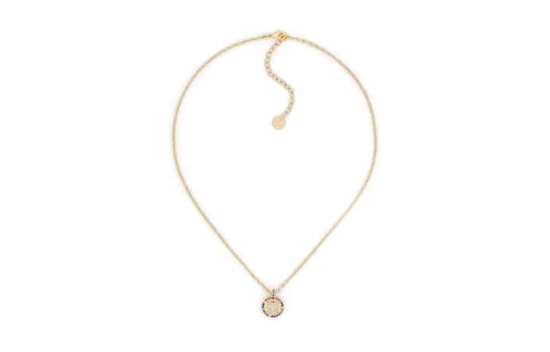 Lookbook (W) 디올 여성용 라운드 펜던트 골드 메탈 목걸이 - 골드. N2239WOMCYD01X