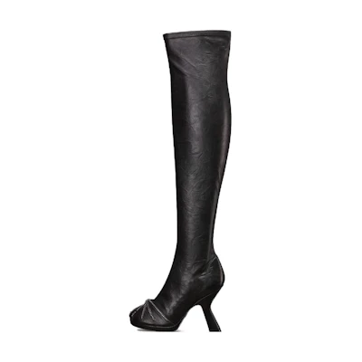 (W) Dior Round Toe CMFT Over-The-Knee Boots 'Black'