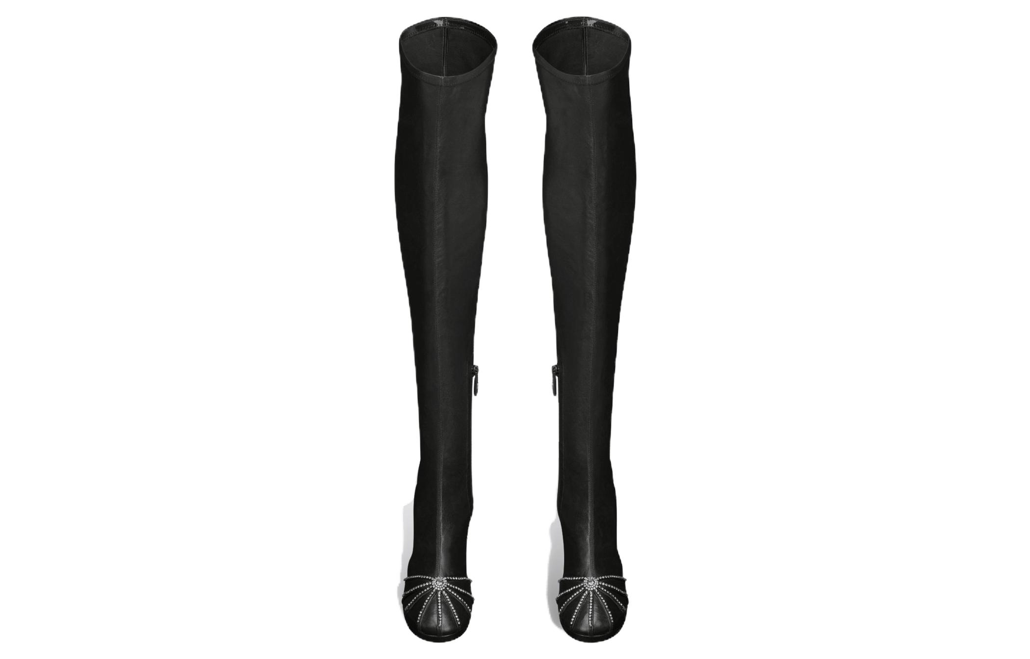 Shop (W) Botas Dior Negras Sobre la Rodilla de Punta Redonda y Comodidad KDI936SKL_S900