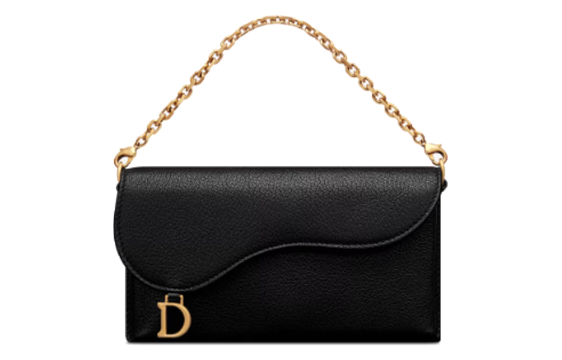 Shop (W) ディオール サドル チェーン デコ ポーチ レザー ベルト レディース ブラック 2cm B0454CWGI_M900