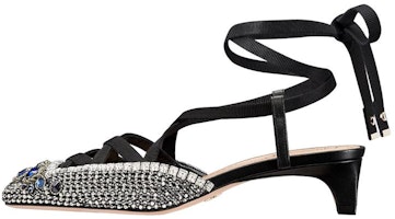 (Women) Dior Satin Bejeweled Block Heel 4cm 'Faux Crystal' KCV054OVE_S68B (Women) Dior Satin Bejeweled Block Heel 4cm 'Faux Crystal' KCV054OVE_S68B