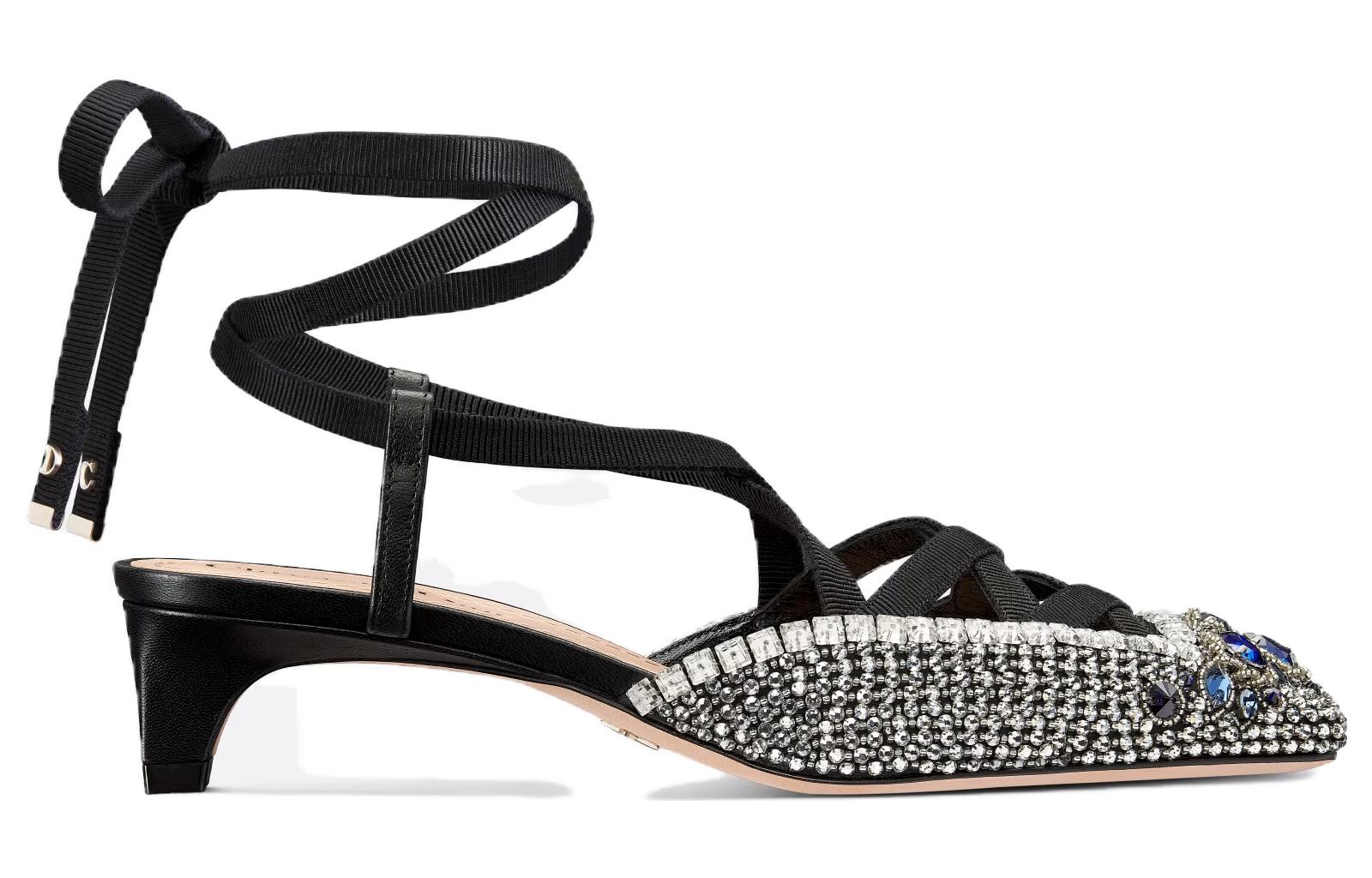 Order (W) Dior Satin Juwel Blockabsatz 4cm ''Faux Crystal'' KCV054OVE_S68B