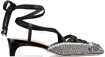Order (W) Dior Tacón Bajo Satinado 4cm 'Cristal Falso' KCV054OVE_S68B