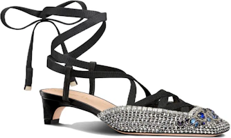 Lookbook (W) Dior Tacón Bajo Satinado 4cm 'Cristal Falso' KCV054OVE_S68B