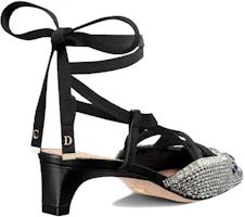 Shop (W) Dior Tacón Bajo Satinado 4cm 'Cristal Falso' KCV054OVE_S68B