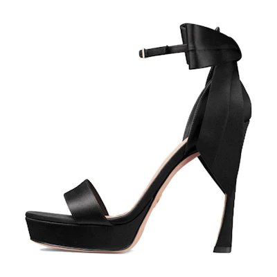 (W) Dior Satin Black 'CMFTable All-Match Slingback Sandal'