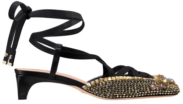 (Women) Dior Satin Crystal-Embellished Chunky-Heel Pumps 4cm 'Black Gold' KCV054OVE_S65P Order (Women) Dior Satin Crystal-Embellished Chunky-Heel Pumps 4cm 'Black Gold' KCV054OVE_S65P