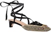 Lookbook (W) Dior Satin Bertatah Kristal Tumit Tebal 4cm 'Hitam Emas' KCV054OVE_S65P
