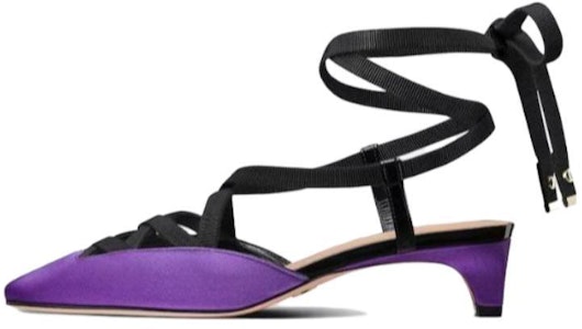 迪奧 缎面 系带 粗跟 高跟鞋 4公分 女款 紫色 Buy 迪奧 缎面 系带 粗跟 高跟鞋 4公分 女款 紫色