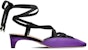 (W) Dior Kasut Bertumit Renda Satin Chunky 4cm 'Ungu' KCV049SGG_S15V