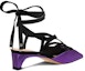 Shop (W) Dior Kasut Bertumit Renda Satin Chunky 4cm 'Ungu' KCV049SGG_S15V