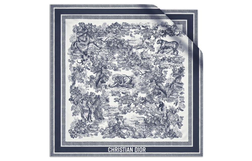 (Women) DIOR Sauvage Silk Scarf  Floral Print Luxury Accessory. 15JOU090I602-C545