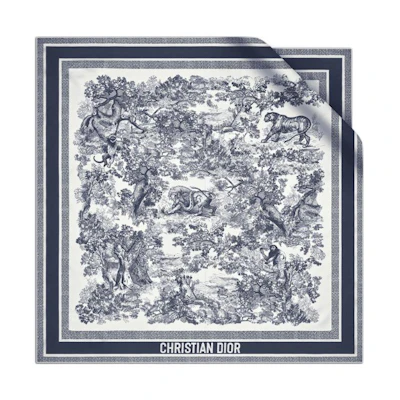 (Women) DIOR Sauvage Silk Scarf Floral Print Luxury Accessory. 15JOU090I602-C545