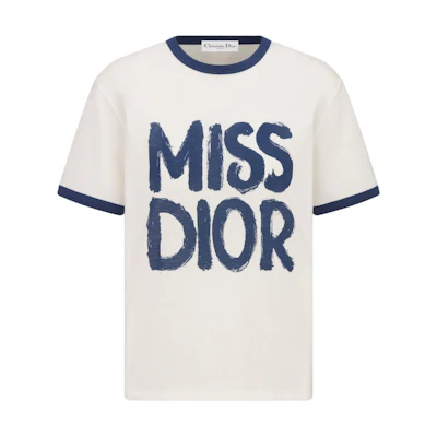 (Women) DIOR Seven Tanabata FW24 Blue Logo Crewneck Casual T-Shirt. 453T40A4554-X5805