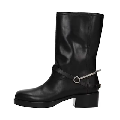 (W) Dior Short Boots 'Black Punk Fashion'