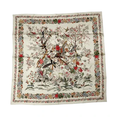 (Women) DIOR Silk Scarf Beige Original Design 25JAH090ZKDO