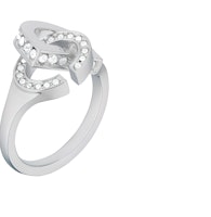 (Women) DIOR Silver Crystal Metal Ring with CD Logo for Women. R1551WOMCYD13S (Women) DIOR Silver Crystal Metal Ring with CD Logo for Women. R1551WOMCYD13S