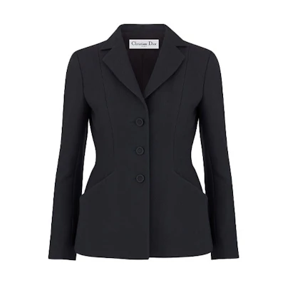 (Women) DIOR Single-Breasted Blazer with Pockets Black 841V01A1166-X9000