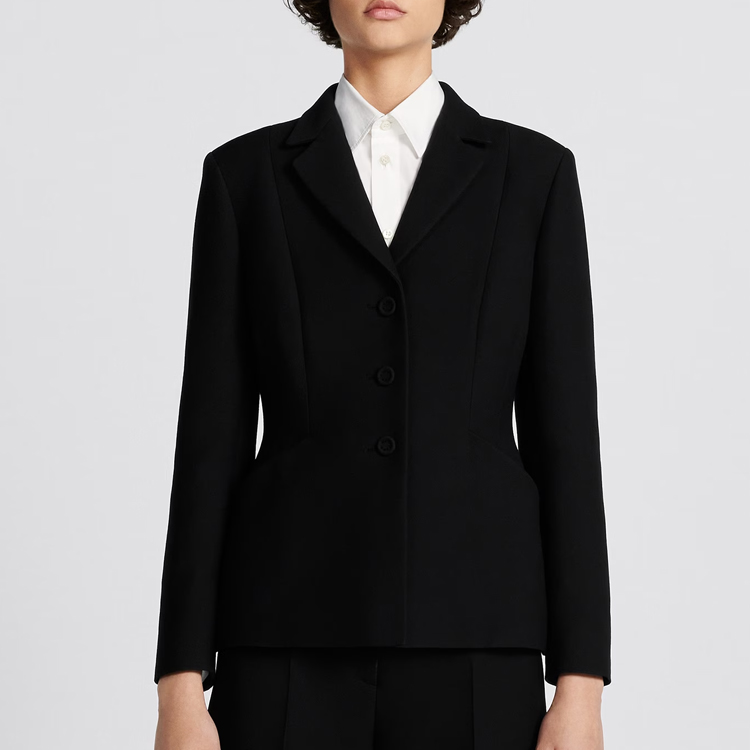 Details for (Women) DIOR Single-Breasted Blazer with Pockets Black 841V01A1166-X9000