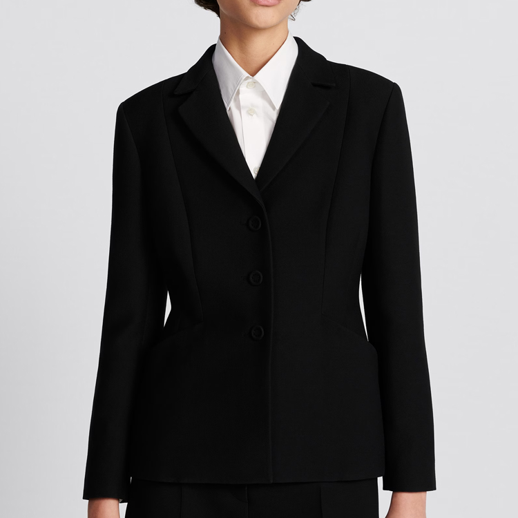 Sizing (Women) DIOR Single-Breasted Blazer with Pockets Black 841V01A1166-X9000
